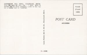 Caberfae Ski Area Cadillac MI Michigan Skiing Skiers T Bars Vintage Postcard D96