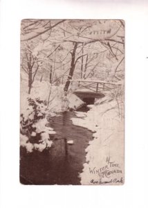 Snow Scene with Bridge, Winter in Canada, Used 1905