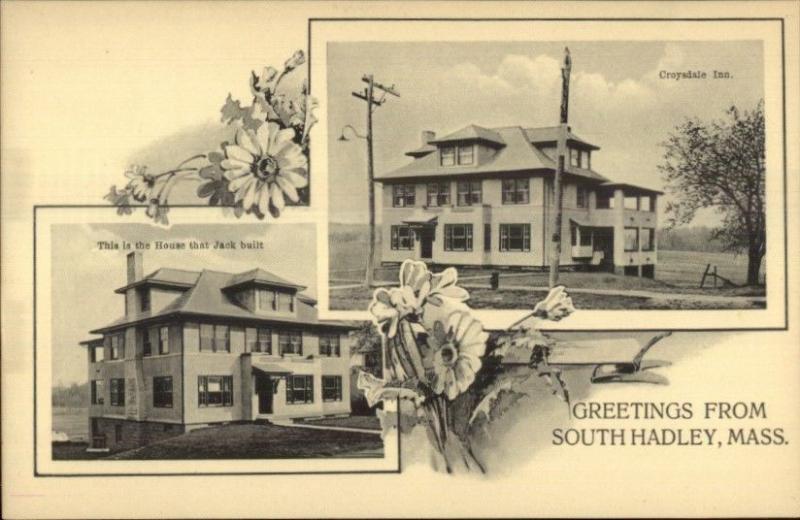 South Hadley MA Croysdale Inn & House That Jack Built c1910 Postcard