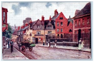 c1910 Horse Carriage Friar Lane Nottingham England Oilette Tuck Art Postcard
