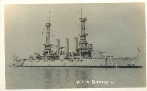 Postcard RPPC USS Georgia Navy Battleship 1920s 23-5255