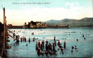 Utah Bathers In The Great Salt Lake At Saltair