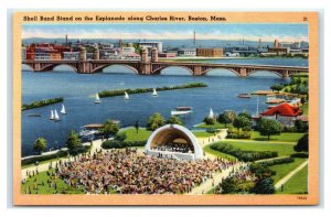 Postcard Shell Band Stand, Esplanade along Charles River, Boston MA I43