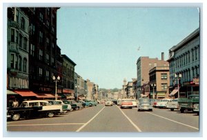 c1930's Genesee Street Business District Cars View Auburn New York NY Postcard