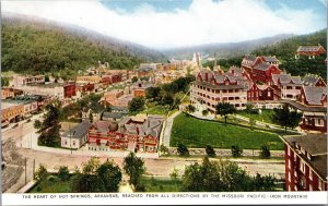 Postcard Overview of The Heart of Hot Springs, Arkansas~3384