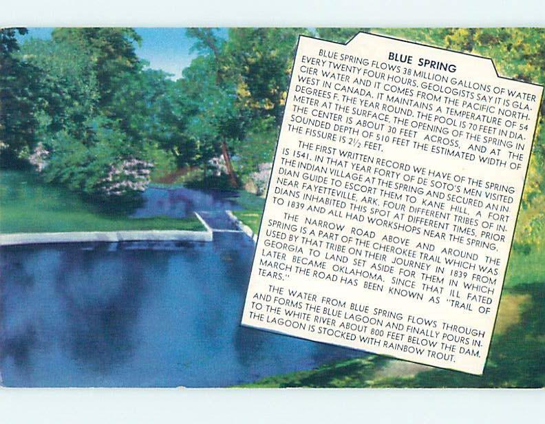 Pre-1980 BLUE SPRING Blue Spring - Eureka Springs Arkansas AR hn4849