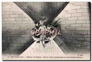 Old Postcard Batz Interior of Egllse Voote Key representing the Seven Fisheri...