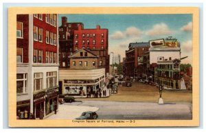 Postcard Congress Square at Portland ME Maine G33