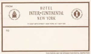 New York City Hotel Inter-Continental Vintage Luggage Label sk3102