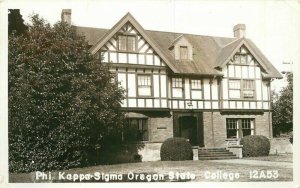 College Corvallis Oregon Fraternity Phi Kappa Sigma  RPPC Photo Postcard 21-2852
