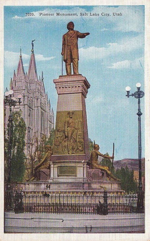 Postcard Pioneer Monument Salt Lake City Utah