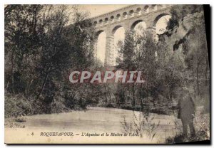 Postcard Old Roquefavour Aqueduct and the River Arc Fishing Fisherman