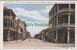 Panama Postcard - Colon, Bolivar Street Looking South   RS36654