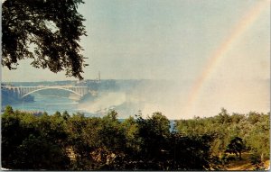 Niagara Falls Ontario Canada Rainbow Bridge American Horseshoe Postcard VTG UNP  