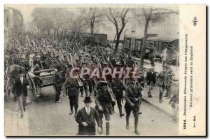 Old Postcard Army Prisoners hand Leads Germans on I & # 39Angleterre