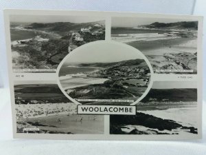 Vintage Tucks Rp Postcard Woolacombe Multiview Rppc Real Photo !