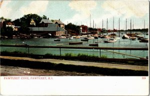 View of Boats Moored in Pawtuxet Cove, Pawtuxet RI UDB Vintage Postcard L31