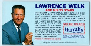 HARRAH'S LAKE TAHOE, Nevada ~ LAWRENCE WELK & TV Stars 8x4 Highway 50 Postcard