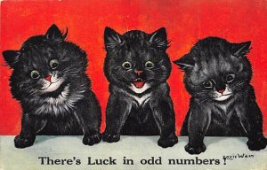 There's Luck In Odd Numbers Artist Louis Wain postal used unknown 