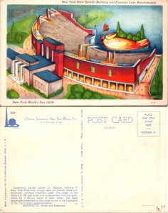 New York State Exhibit Building and Fountain Lake New York World's Fair 1939 ...