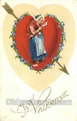 Valentines Day 1917 crease right top corner tip, light corner wear, postal us...