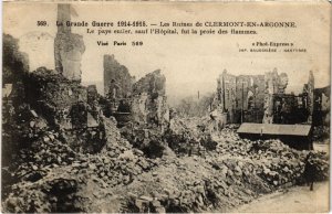 CPA Militaire Les Ruines de Clermont-en-Argonne (91890)