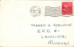 VINTAGE POSTCARD HAM RADIO CALLING CARD W0FKO FROM LAWRENCE KANSAS 1953