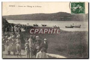 Old Postcard Istres jousting on & # & # 39etang of 39olivier toP