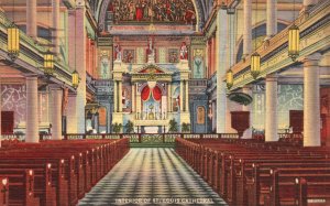 Vintage Postcard 1950's Interior St. Louis Cathedral Don Almonaster Y Roxas MO