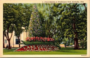 Vintage Ohio Postcard - Toledo - Floral Emblem in Washington Park