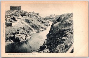 Orillas Del Tajo Toledo Spain River Buildings Rockies Postcard