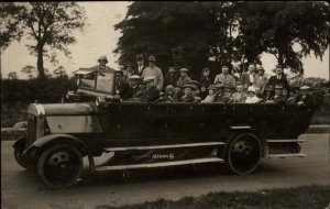 Keswick Cumbria Bus Transportation Tourists c1920s Real Photo Postcard