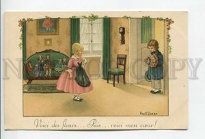 461950 Pauli EBNER Kids DOLL Flowers Vintage postcard #1362