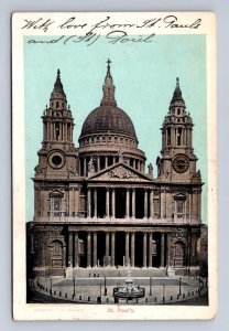 ST. PAUL'S CHURCH LONDON ENGLAND TO BALTIMORE MARYLAND POSTCARD 1901