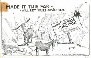 Postcard 1948 Hal Empie jackass junction Outwest comic humor 23-12800