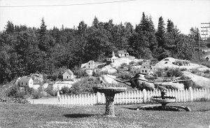 Stonnington ME Garden Of Buildings Water Fountain, Real Photo Postcard