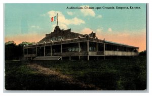Postcard Auditorium Chautauqua Grounds Emporia Kansas Vintage Standard View Card 