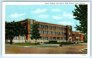 PRATT, Kansas KS ~ JUNIOR COLLEGE and Senior High School c1940s Linen Postcard