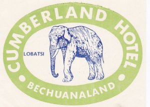 Bechuanaland Lobatsi Cumberland Green Elephant Vintage Luggage Label sk3196