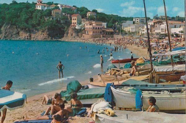 Sunbathing at Llafranch Fishing Boat Ship Boats Welsh Postcard