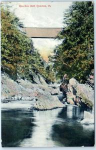 QUEECHEE, Vermont  VT   QUEECHEE GULF ~ RAILROAD BRIDGE c1910s    Postcard