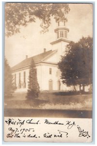 1905 Hilltop Church Mendham New Jersey NJ Posted Antique RPPC Photo Postcard 