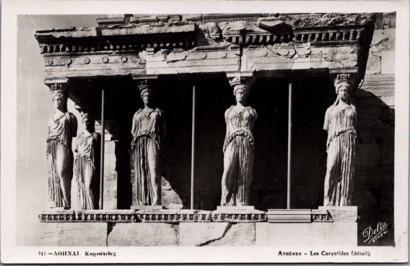 Greece Athens House with the Caryatids Vintage RPPC  C171