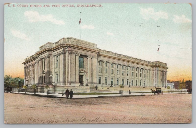 Indianapolis Indiana~US Courthouse & Post Office~Vintage Postcard 