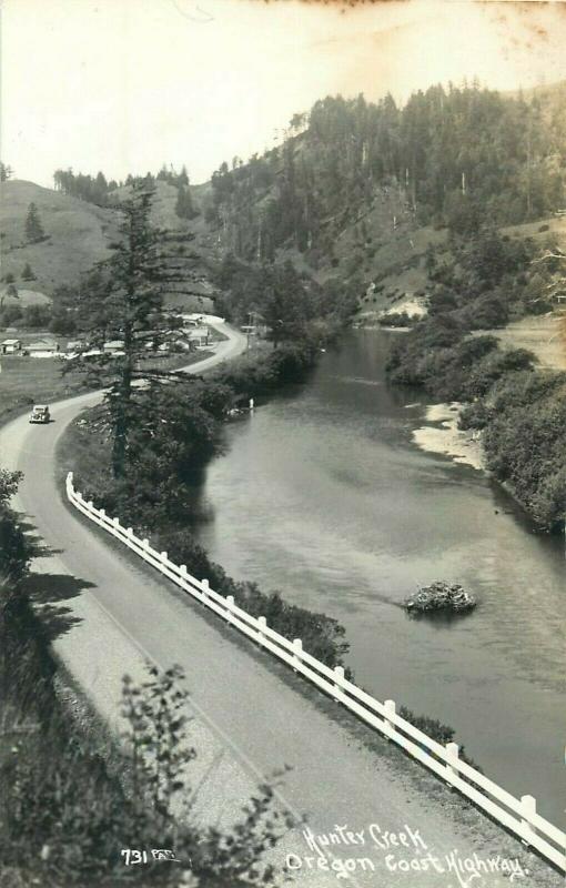 United States real photo Hunter Creek Oregon Coast Highway