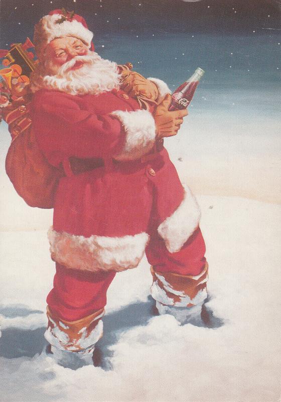 Santa Claus coke advertising postcard
