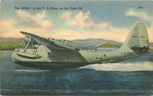 1940s Military Aircraft XPBS-1 US Navy Take Off Postcard 22-66