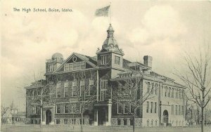 Boise Idaho High School Flag Faust C-1910 Postcard 12945