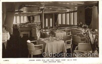 Queen Mary, Cabin Verandah Grill Ship Interiors, Unused light internal crease...