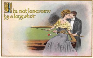 I'm not lonesome by a long shot Pool Billiards Carte Postale Unused 